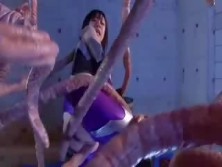 Huge tentacle and big Titty asian adult video lover