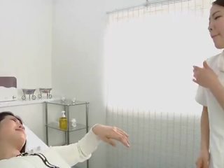 Japanese lesbian enchanting spitting massage clinic Subtitled